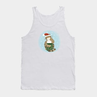 Merry Christmas cat eating gingerbread cookies Tank Top